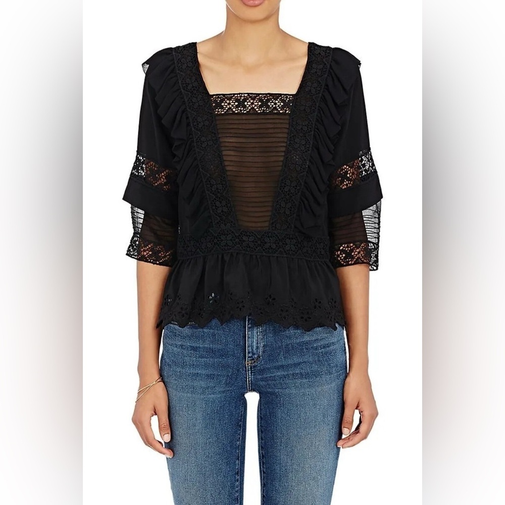 Elegant Black Lace Women's Top